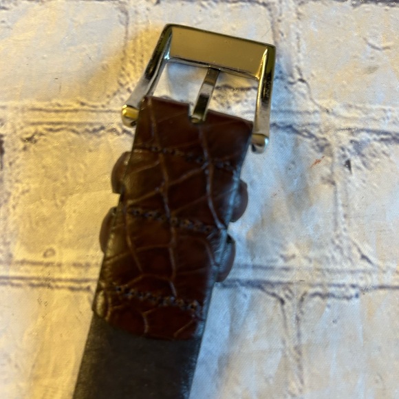 GENUINE LEATHER CORDOVAN CROC PRINT MENS BELT SIZE 38 - Picture 3 of 7